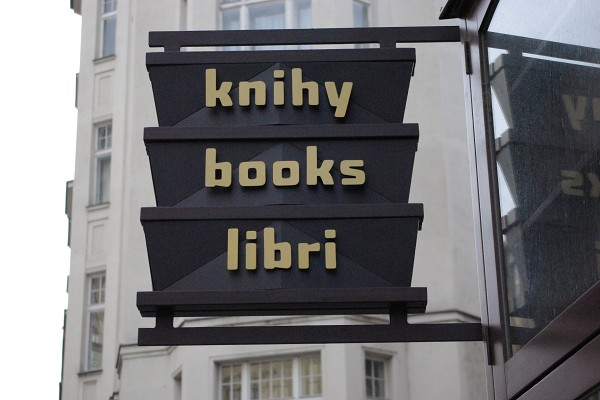 Shop sign, The Fiser Bookstore, Praha 1 2010 